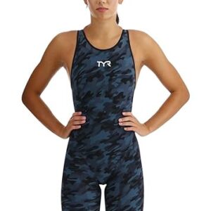 Legsuit Maillot De Bain Femme Tyr Venzo Camo Bleu