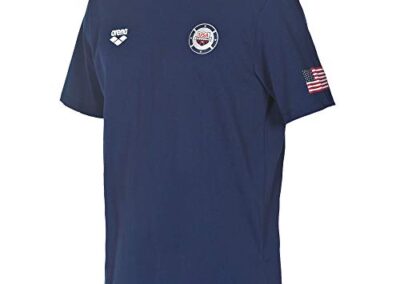 Arena Shirt Unisexe Officiel De L Equipe Nationale De Natation Des Etats Unis Bleu Marine Rouge L Mixte 4