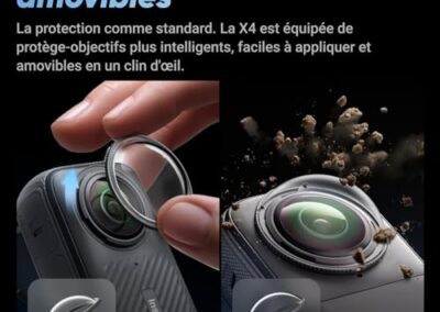 Camera D Action 360 8k Etanche Insta360 X4 Pack Moto 4