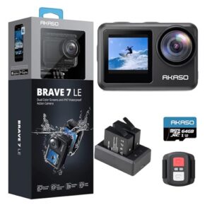 Camera Sport Avec Carte Memoire U3 De 64 Go Akaso Brave 7 8