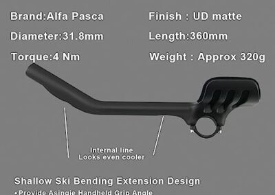 Guidon De Velo De Course Triathlon 360 Mm Carbone Alfa Pasca 5