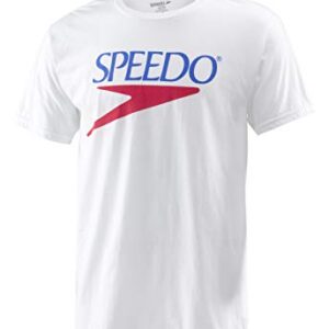 Speedo T Shirt Short Sleeve Crew Neck Vintage Rashguard Blanc Neuf Xxs Mixte 2