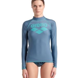 T Shirt Anti Uv A Manches Longues Graphic Arena Femmes Bleu 5