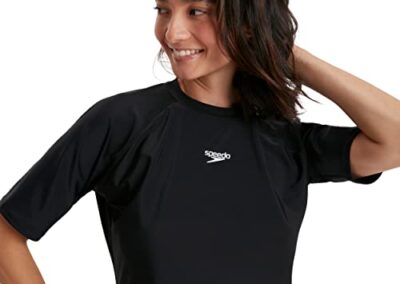 T Shirt Speedo Femme Sleeve Swim Sun Noir 3