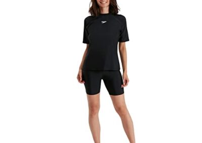 T Shirt Speedo Femme Sleeve Swim Sun Noir 6